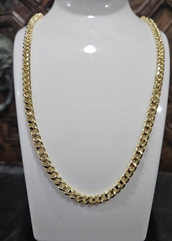 18k Italy Stamped Solid Heavy Yellow Gold Filled Chain-Guarantee-60cm