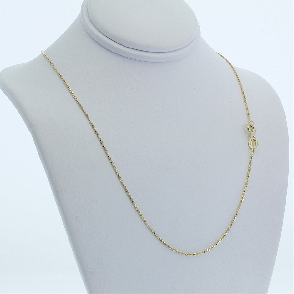 Genuine Italian 9 Karat yellow Gold 60 cm solid chain necklace(CDB030Y)