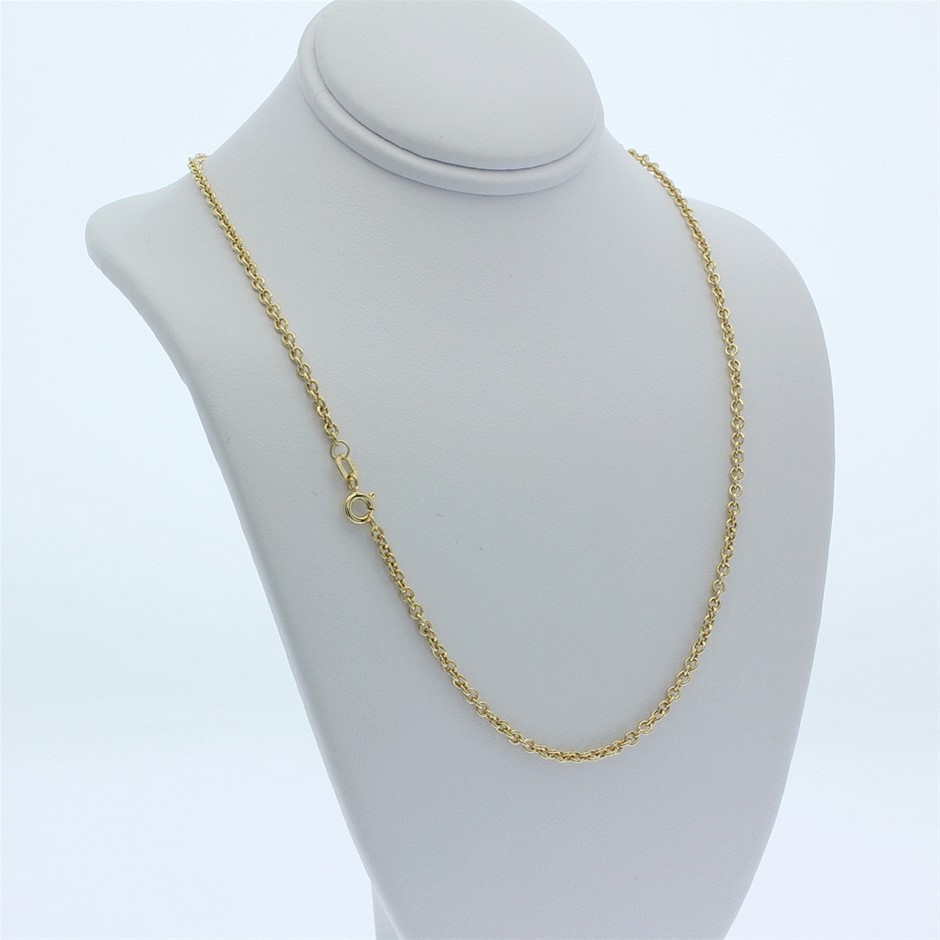 Genuine Italian 9 Karat yellow Gold 60 cm chain necklace (HR-060)