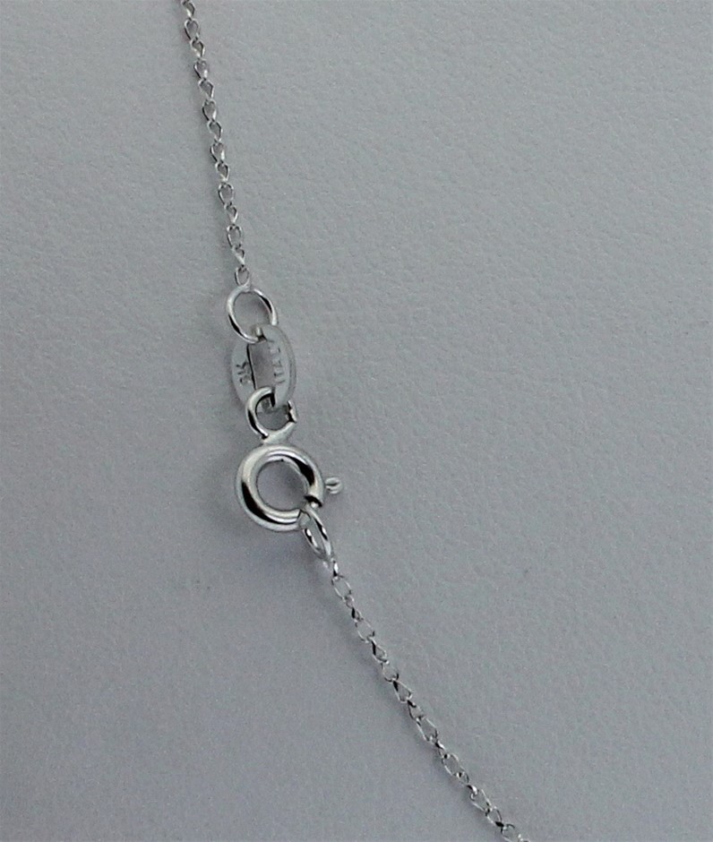 Genuine Italian 9 Karat white Gold 70 cm  chain necklace(SPMSD025)