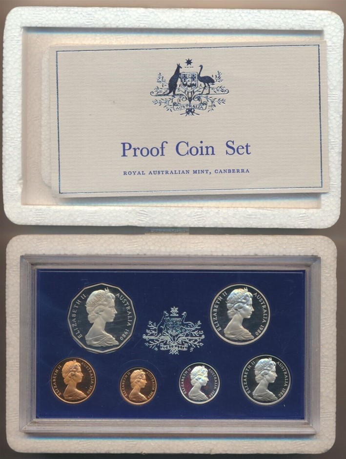 Australia: 1980 Proof Set (1c to 50c) in RAM packaging with cert