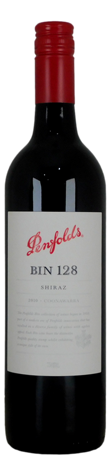 Penfolds `Bin 128` Shiraz 2010 (1x 750mL), Coonawarra, SA.