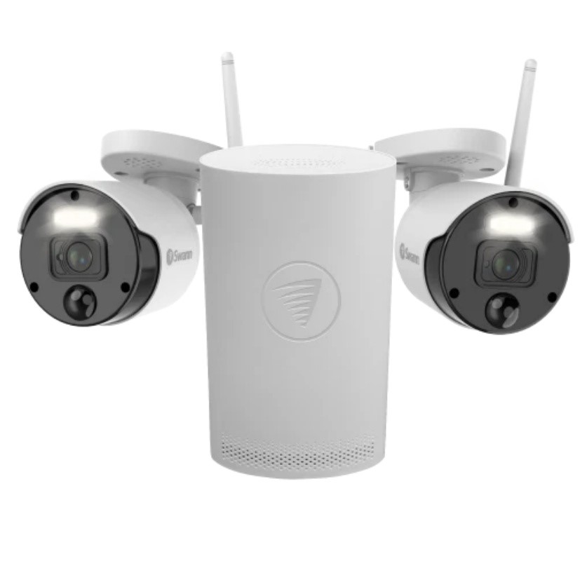 SWANN SWNVK-500SD2 CCTV Kit 4 Channel NVR 64GB Micro SD 2 x 1080p WiFi Came