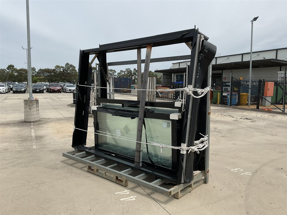 Assorted Alloy Sliding Door Frames and Doors x 7