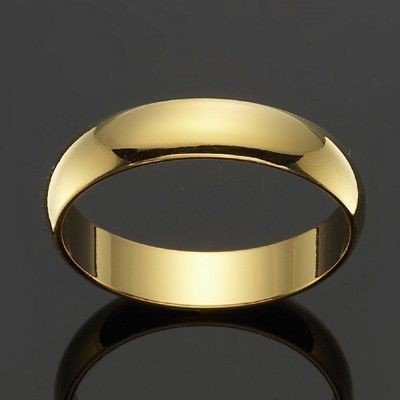18ct Heavy Yellow Gold Plated Men's Band Ring (5mm) - US Size 9