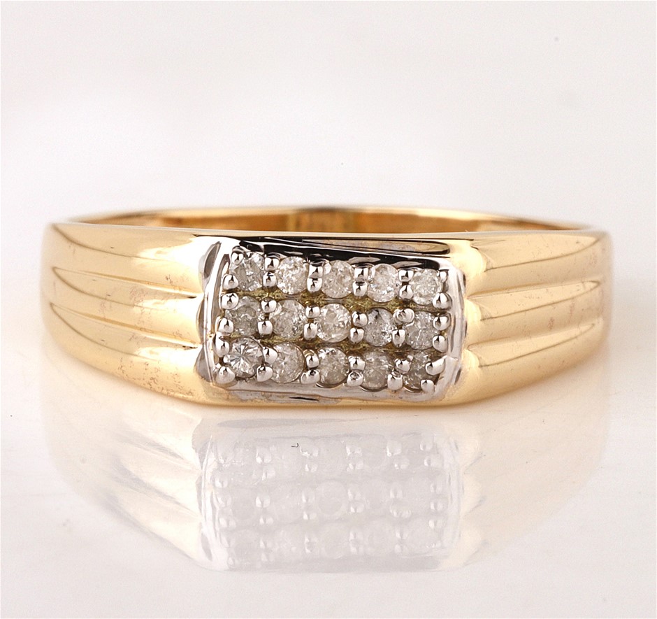 Yellow Gold Natural Diamond & Diamond Ring  with valuation