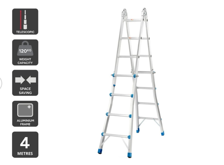 CERTA Multipurpose Telescopic Foldable Ladder with Platform, 4M.