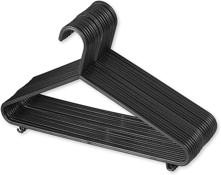 40 x Home Master Coat Hangers, Black (37cm).