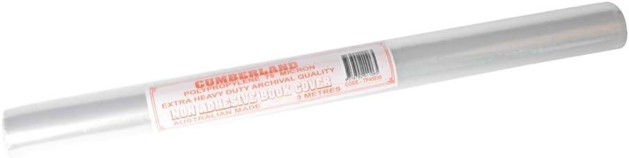 18 x CUMBERLAND Book Covering Clear Archival Quality, 430mm x 3 Metres.