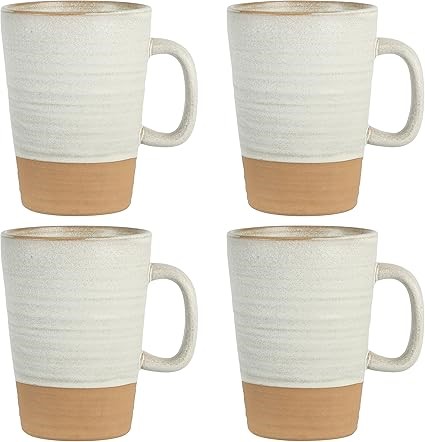 Gibson Elite 4 Pack Dreamweaver Terracotta Reactive 17 OZ Mug Set - Sand Cr