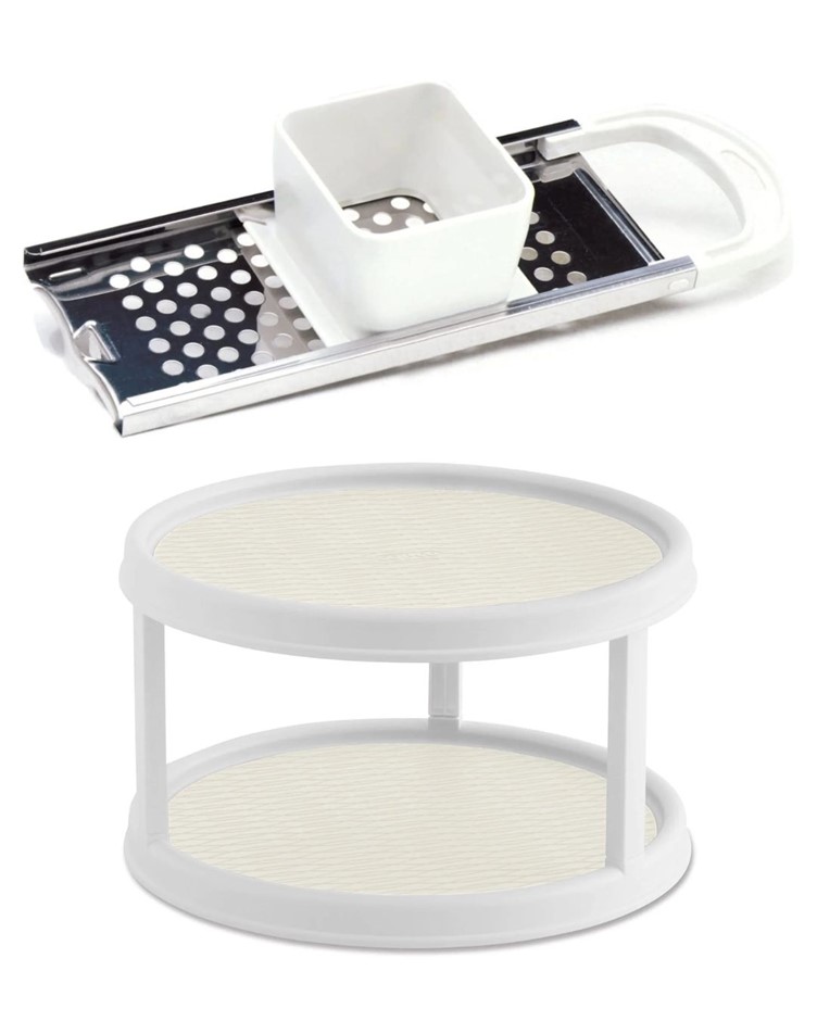 KITCHEN BUNDLE: COPCO Non-Skid 2 Tier Turntable, 12 inch, Cream. + NORPRO S
