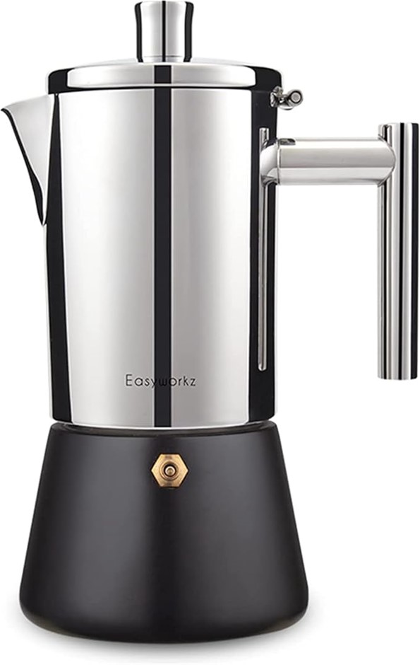 EASYWORKZ Diego Stovetop Espresso Maker Stainless Steel Italian Coffee Mach