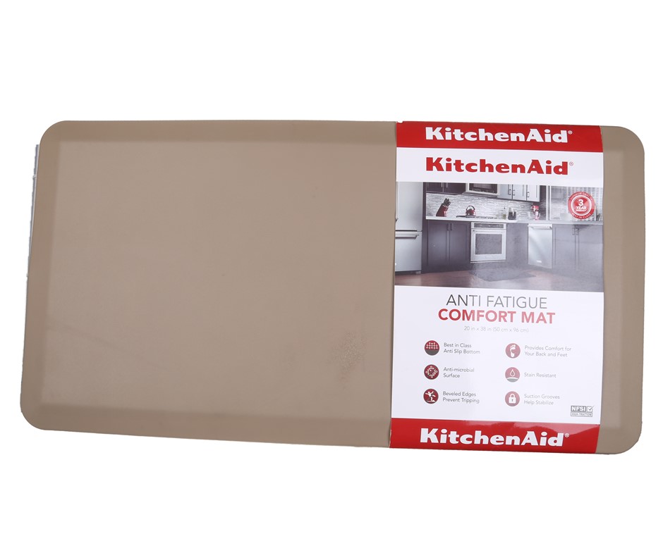 2 x KITCHENAID Anti-Fatigue Comfort Mat 50cm x 96cm, Beige. NB: Colour/patt