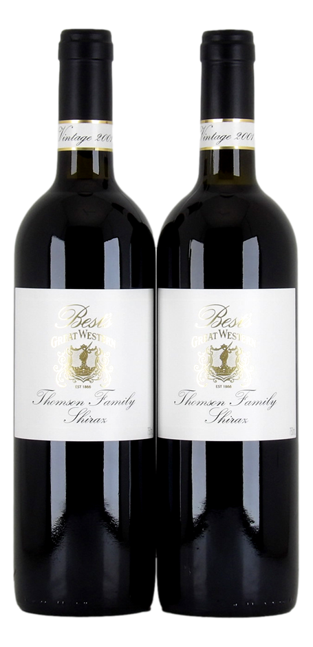 Best's Wines Thomson Family Great Western Shiraz 2001 (2x 750mL), VIC.