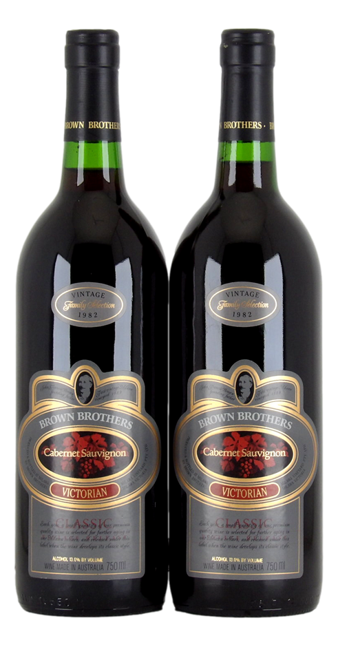 Brown Brothers Classic Vintage Cabernet Sauvignon 1982 (2x 750mL), VIC.