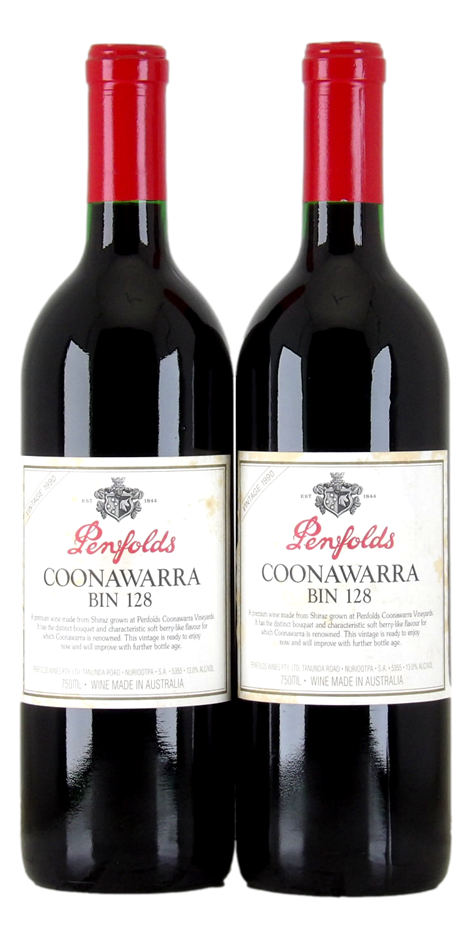 Penfolds Bin 128 Shiraz 1990 (2x 750mL), Coonawarra