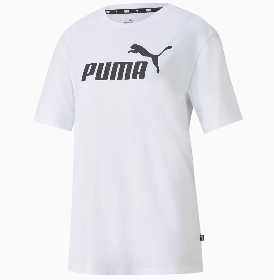 2 x PUMA Women's ESS Logo Boyfriend Tee, Size M, 100% Cotton, White (02), 1
