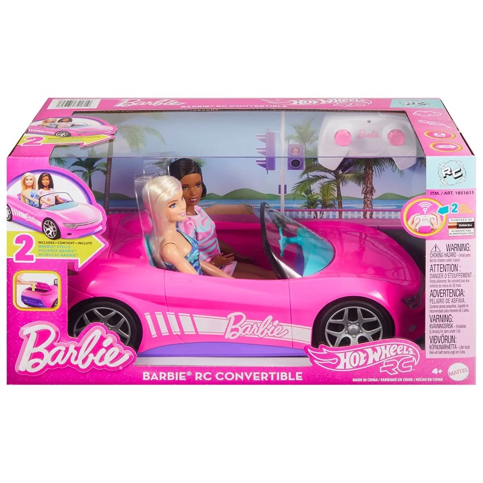 Hot Wheels RC Barbie Convertible 2 Dolls NB: slightly damaged box