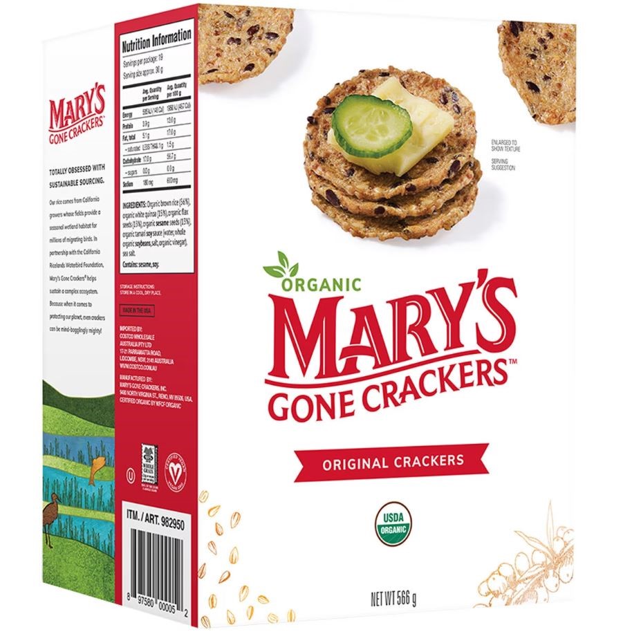 3 x Boxes of MARY'S Gone Crackers, Organic Whole Grain Vegan, Original Crac