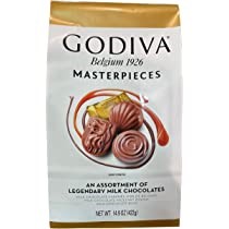 3 x GODIVA Masterpieces Assortment of Milk Chocolates, 421g. NB: Damaged pa