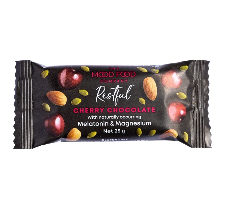 37 x THE MOOD FOOD Restful Cherry Chocolate Bites w/ Melatonin & Magnesium,