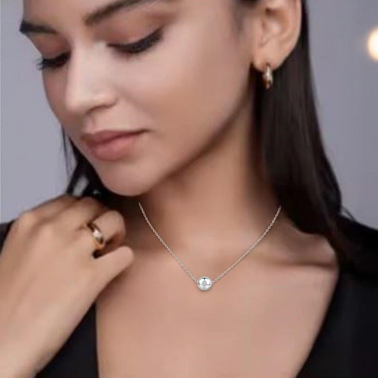 GRA Moissanite White Brilliant Cut 925 Sterling Silver Pendant-VVS1