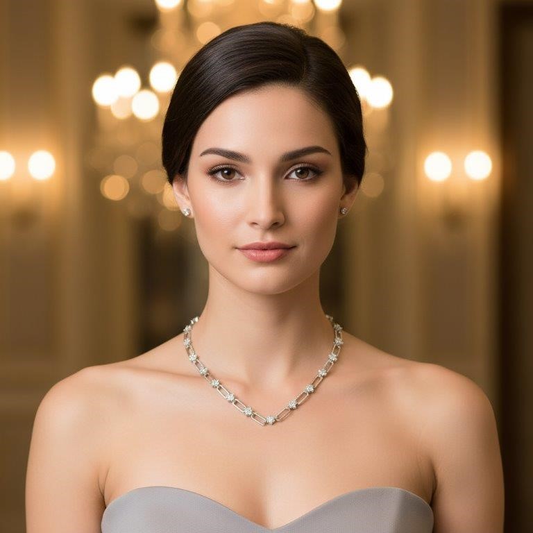 GRA Moissanite White Brilliant Cut 925 Sterling Silver chain-VVS1