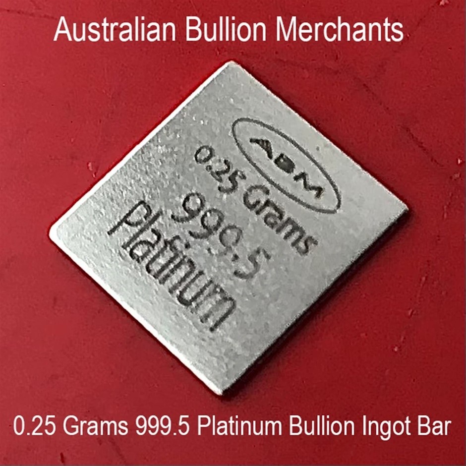 0.25g  999.5 Fine Solid Platinum Certified Bullion Ingot Bar ABM Certifiers