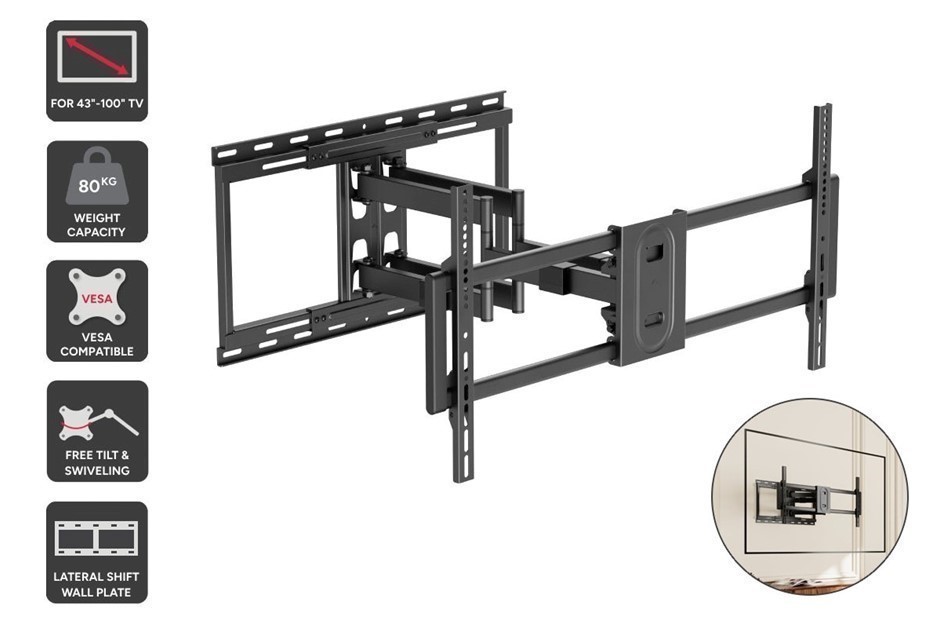 KOGAN Tilt Extendable Full Motion Wall Mount for 43" - 100" TVs