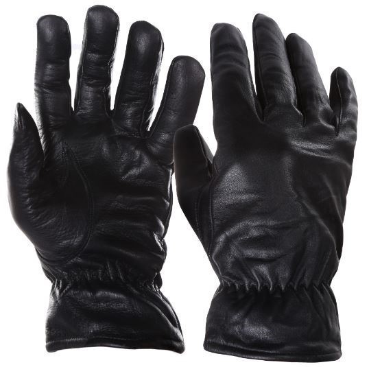2 Pairs x Leather Cut Resistant Security Gloves, Size L, Black.