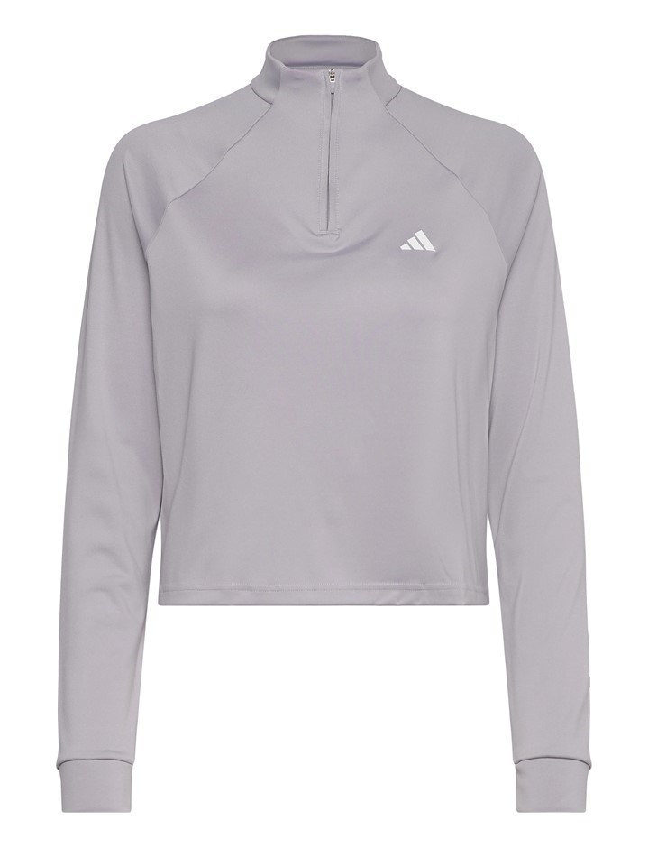 ADIDAS Women's Train Essentials 1/4 Zip, Size L, Glo Grey, IX1021. Buyers
