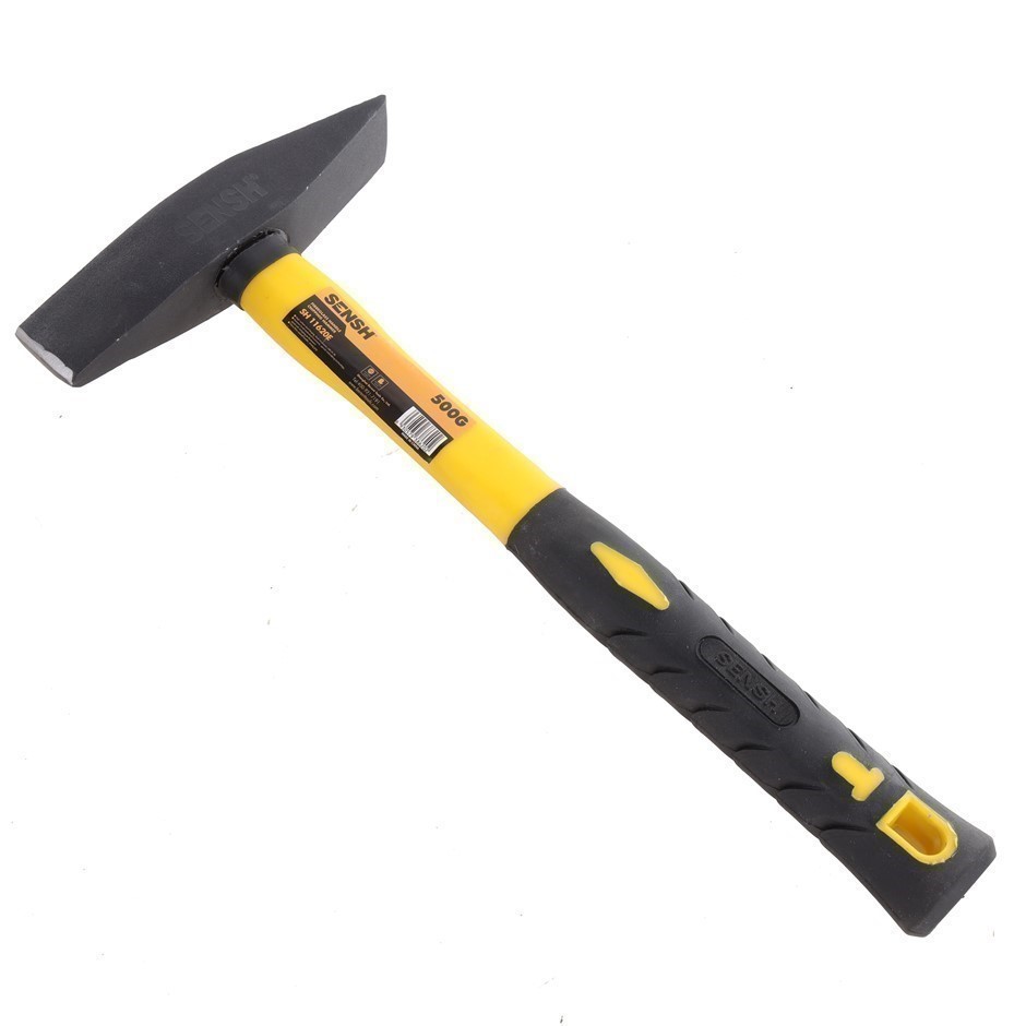 2 x SENSH Machinist Hammer 500g w/ Rubber Grip Fibreglass Handle.