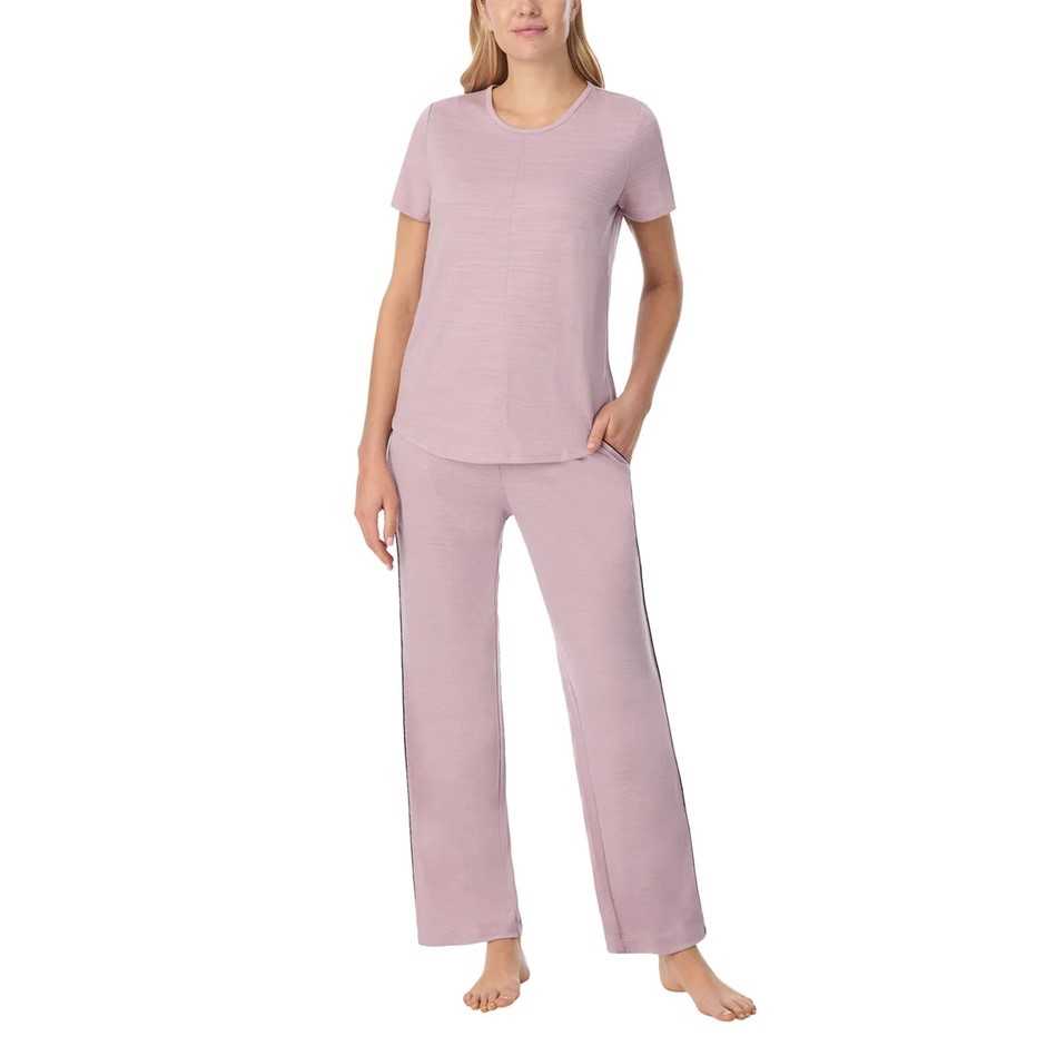 MIDNIGHT Carole Hochman Women's 2pc Pyjama Set, Size XL, Mauve Tan.
