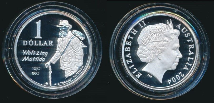 Australia: 2004/1995 $1 Waltzing Matilda Fine Silver Proof