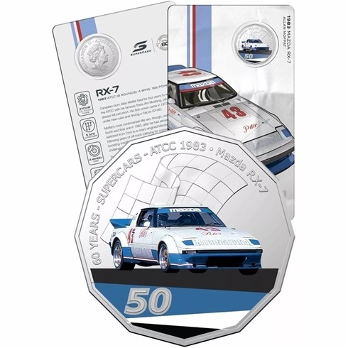 2020 - Australia SUPER CARS 1983 MAZDA RX7 ALLAN MOFFAT- 50c COIN