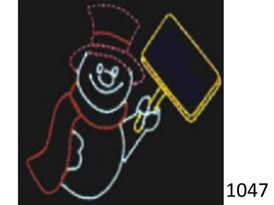Christmas Light - Frosty snowman holding Sign 90cm x 90cm - NEW xm-1047