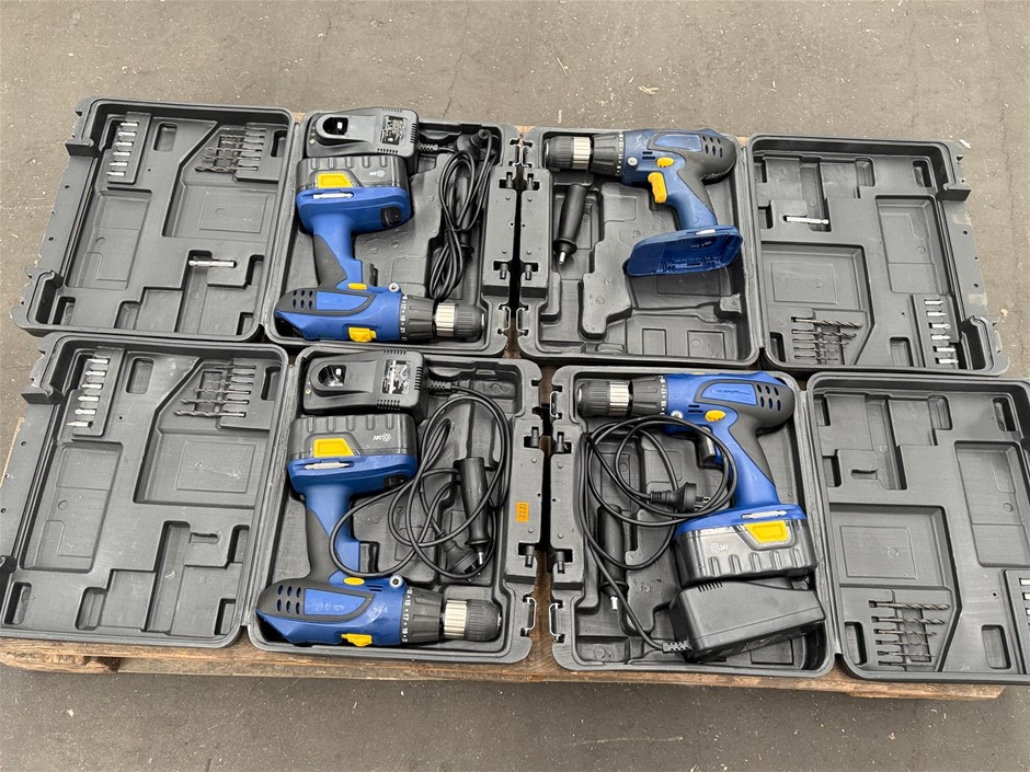 24V Cordless Drill Kit, 2-Speed Gearbox x 4 units
