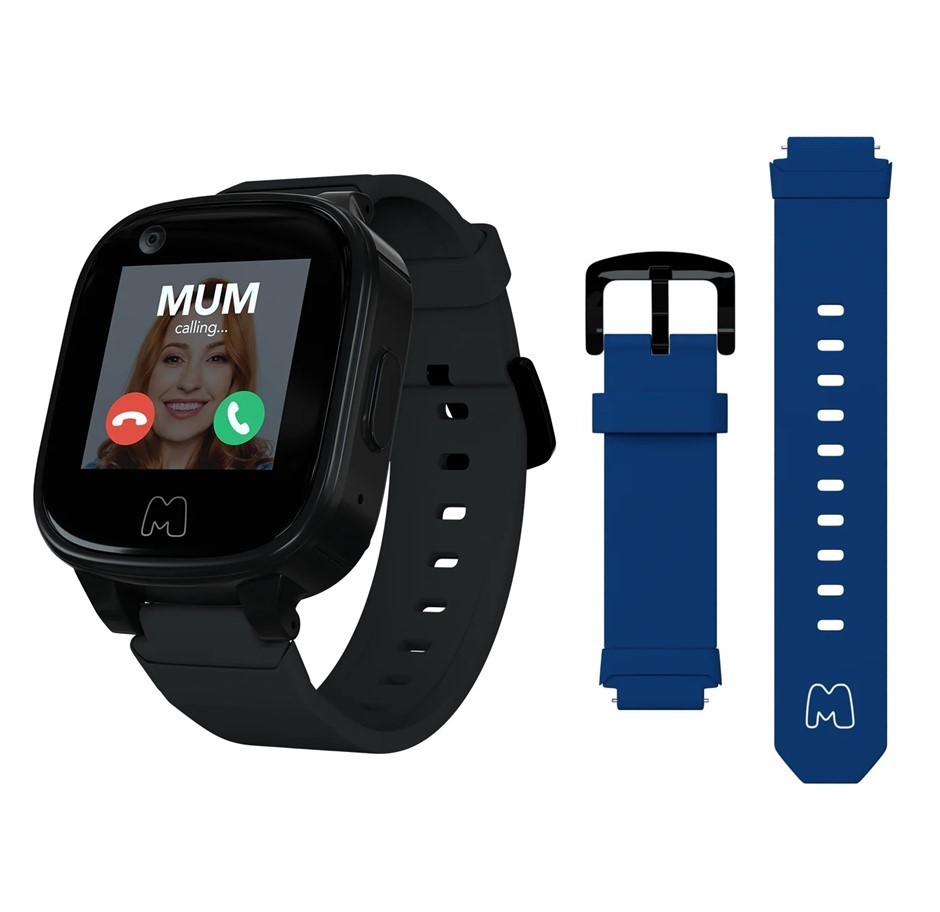 MOOCHIES Connect Smartwatch Phone For Kids, Bundle, Black/Navy, CCT-BNDL-BL