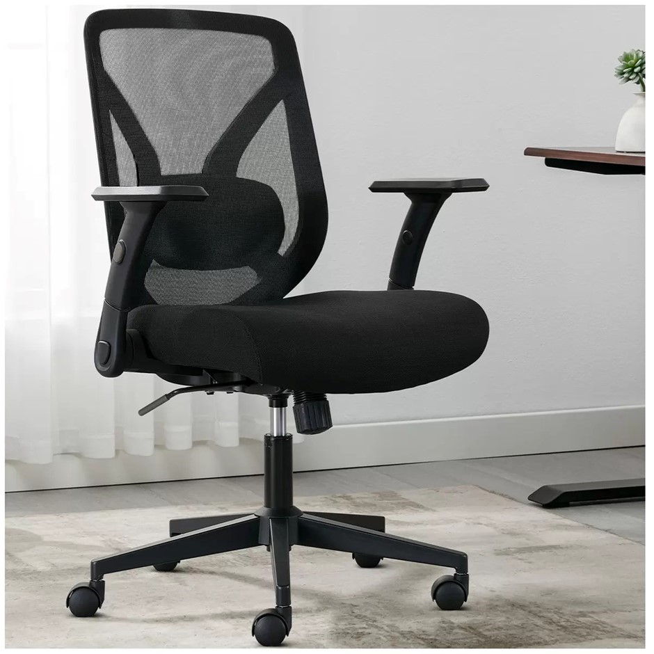 TRUE INNOVATIONS Mesh Task Chair, Black. NB: Minor use, not in original box