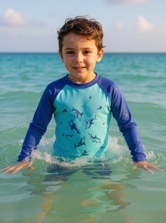 L/S Rash Vest and Racer Made with a Water Reactive Fabric - Size: 6