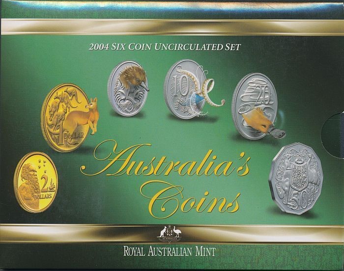 Australia: 2004 Uncirculated set,  in RAM packaging. Animal on Coins!!