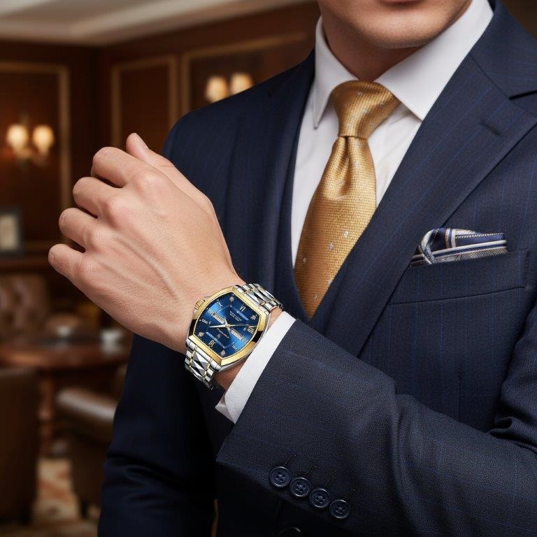 High Quality Simulated Diamond Men's Quartz Watch