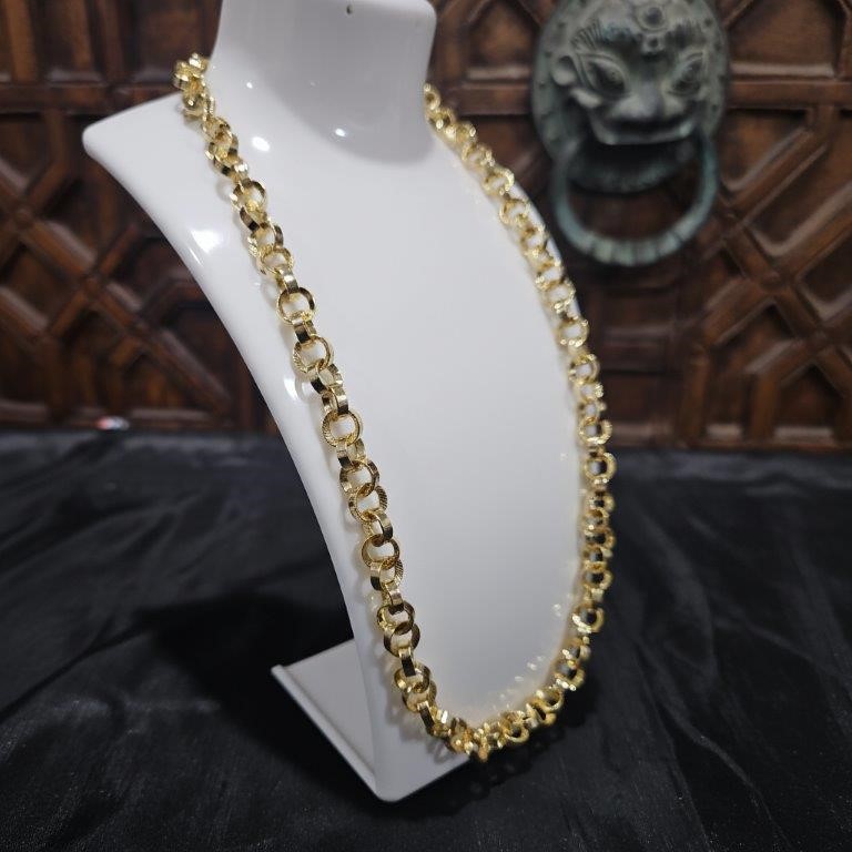 18k Italy Stamped Solid Heavy Yellow Gold Filled Chain-60cm