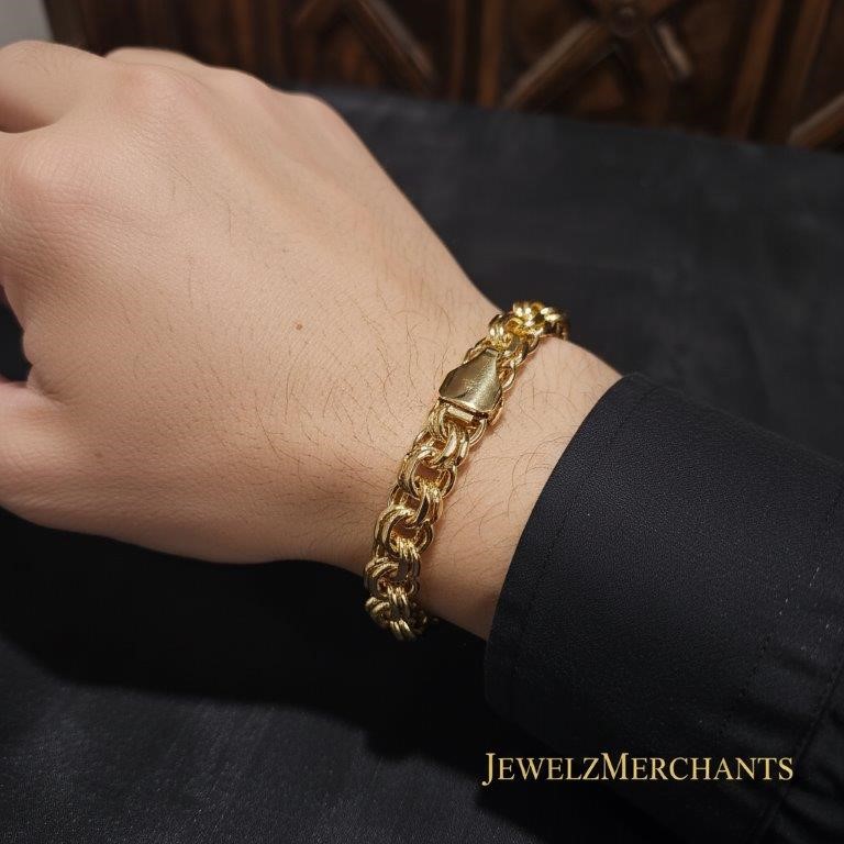 18K/ITALY Solid Yellow Gold Filled Bracelet -Quality Guarantee-21cm