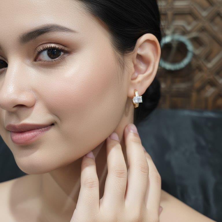 18K/Italy Solid Gold Filled Earring -(stamped 18K/Italy)-Warranty Quality