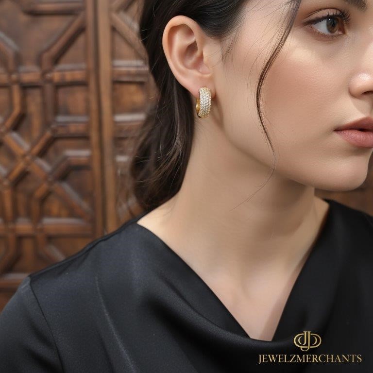 22K/Italy Solid Gold Filled Earring -(stamped 22K/Italy)-Warranty Quality