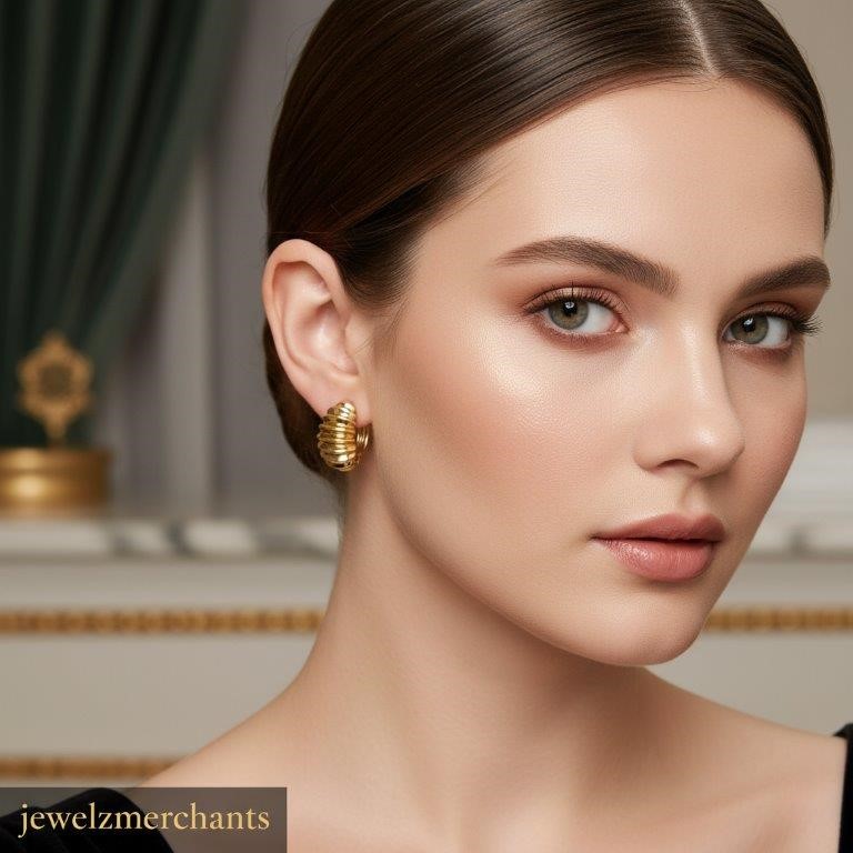 22K/Italy Solid Gold Filled Earring -(stamped 22K/Italy)-Warranty Quality