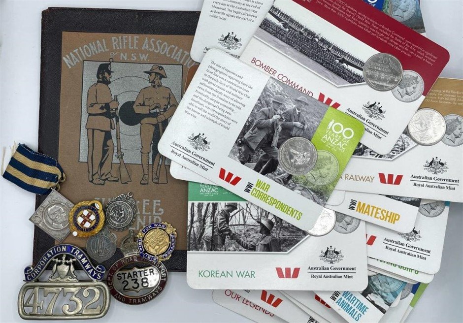 Appx.36 x AU Commemorative Badges & Medallions, Tramways, WWI & others