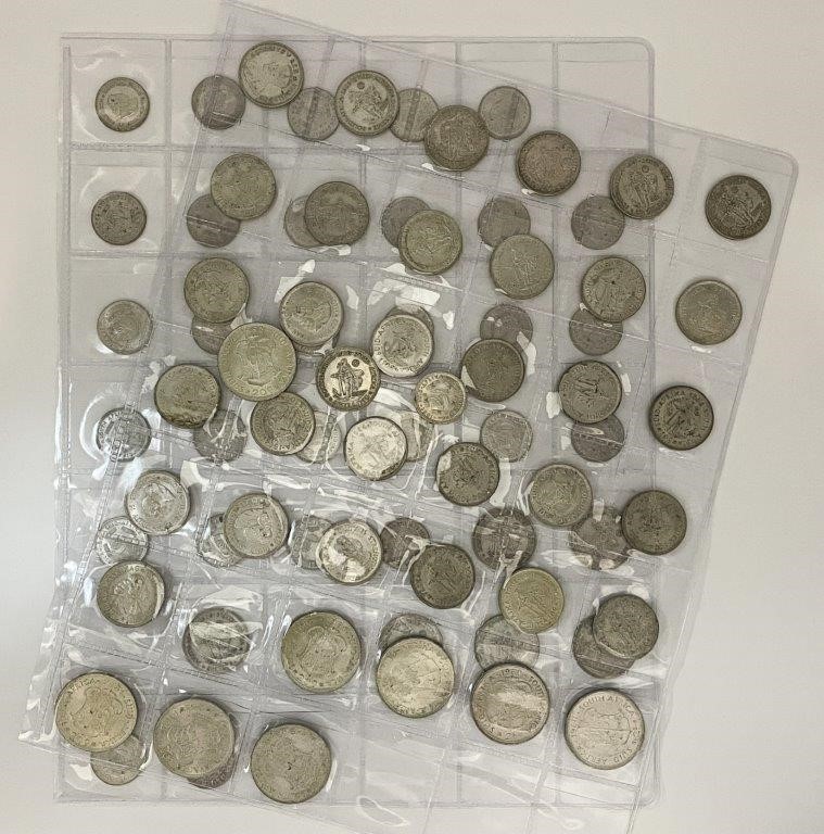 Approx 77 x Asstd South African Silver Coins C. 1933-64