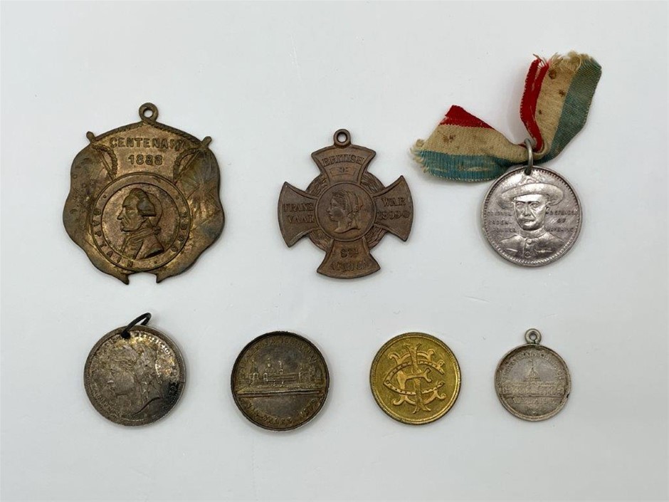 7 x Asstd AU Commemorative, Exhibition, War Medals, c.1879